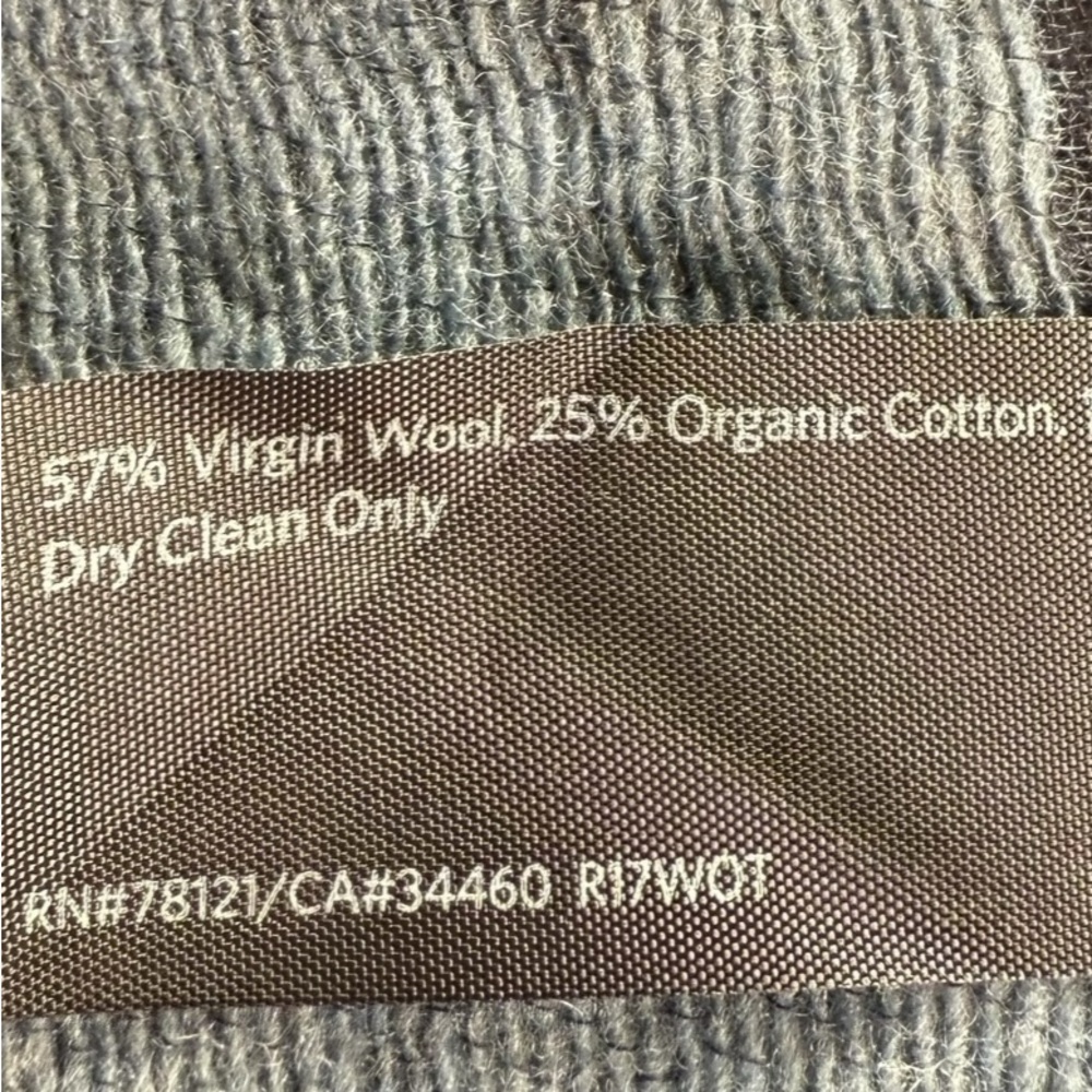 Eileen Fisher Organic Cotton Wool Striped Jumbo Scarf Blue Gray - Picture 3 of 5